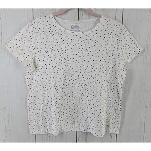 Croft Barrow Size Large‎ Womens Multicolor Star Print Short Sleeve Classic Tee
